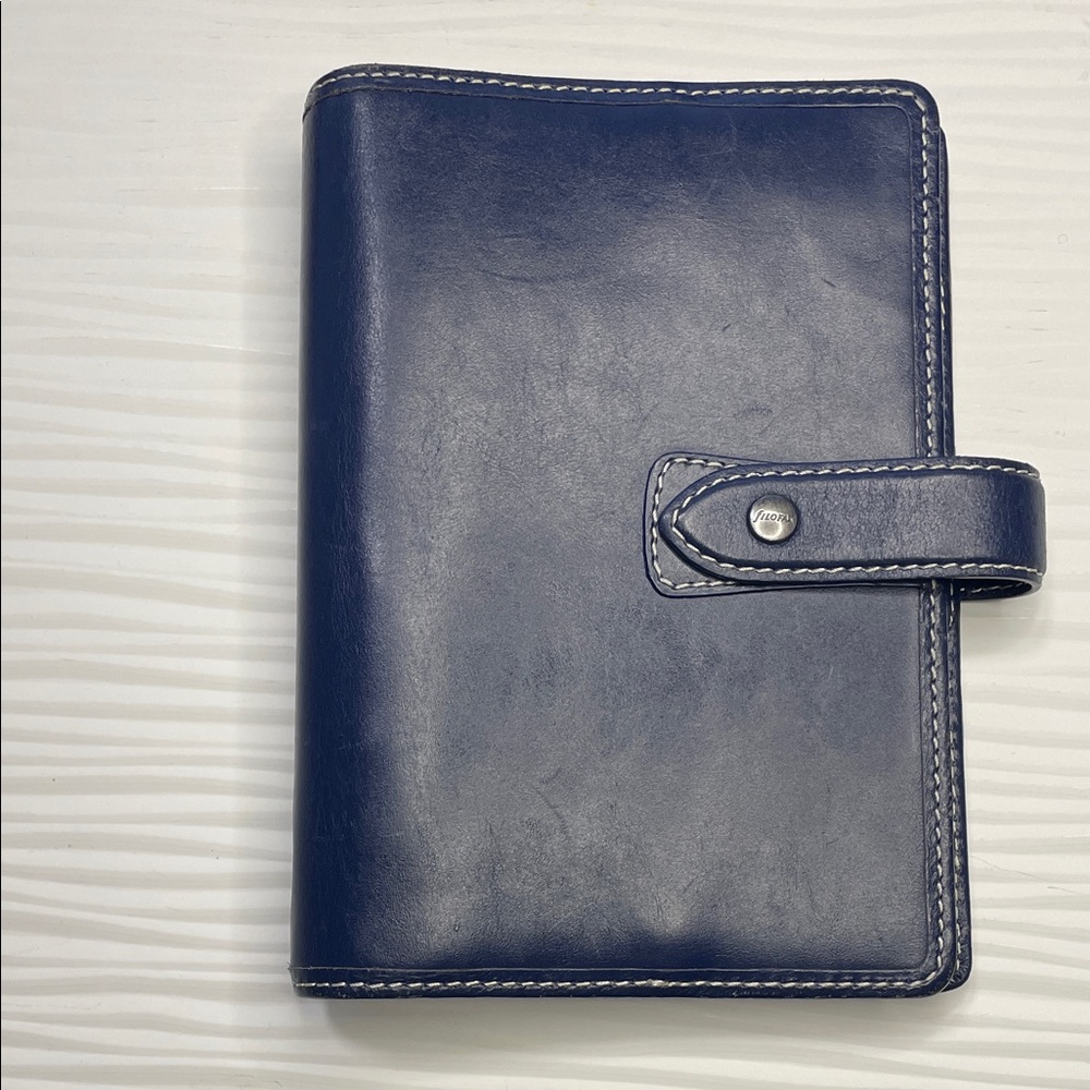 Filofax Malden Leather Agenda in Personal - Navy